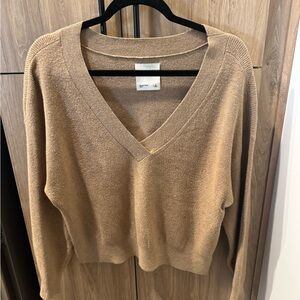V-Neck Women’s Sweater in Camel